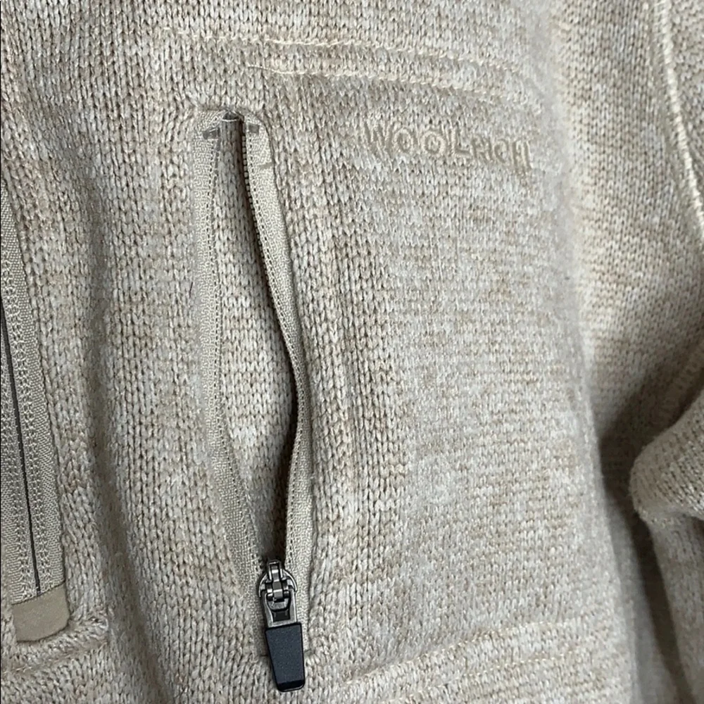 Woolrich Quarter Zip Sweater‎ Tan Size Medium